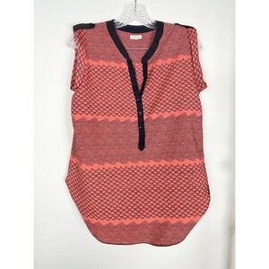 Antilia Famme Sleeveless Top Women's Size Small. V Neck Cuffs Around Arms